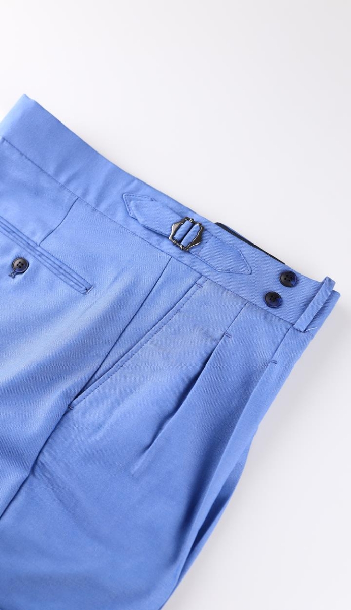 Çift Pile Pantolon - Mavi