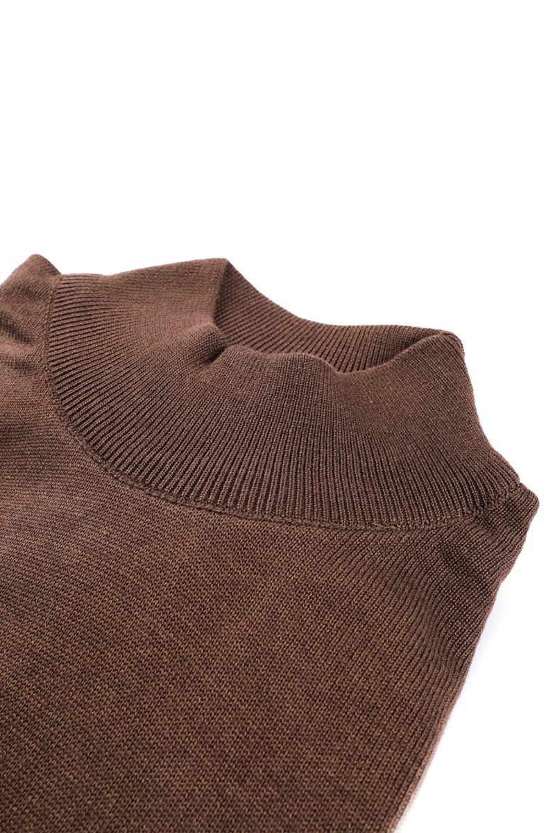 Yarım Balıkçı Triko - Kahverengi