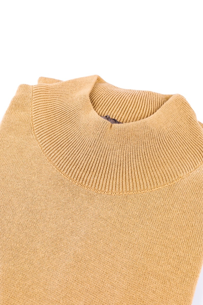 Yarım Balıkçı Triko - Hardal