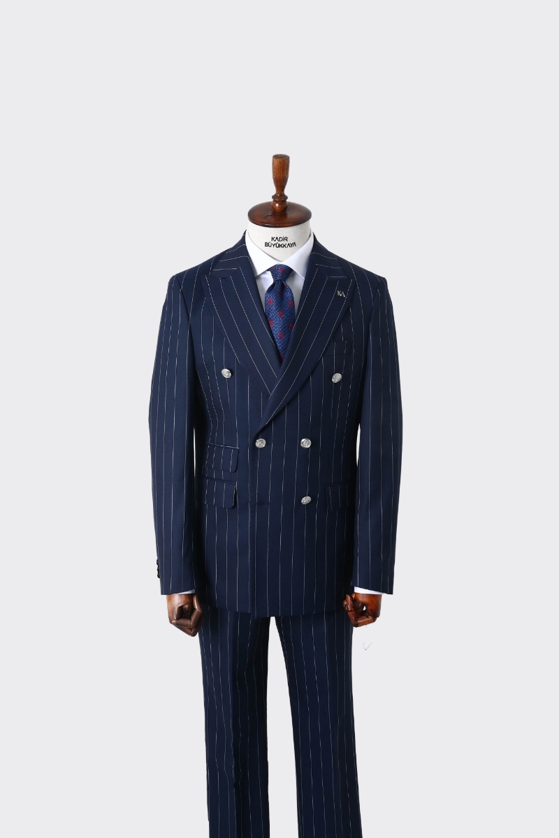Double Breasted Suit - Navy Blue