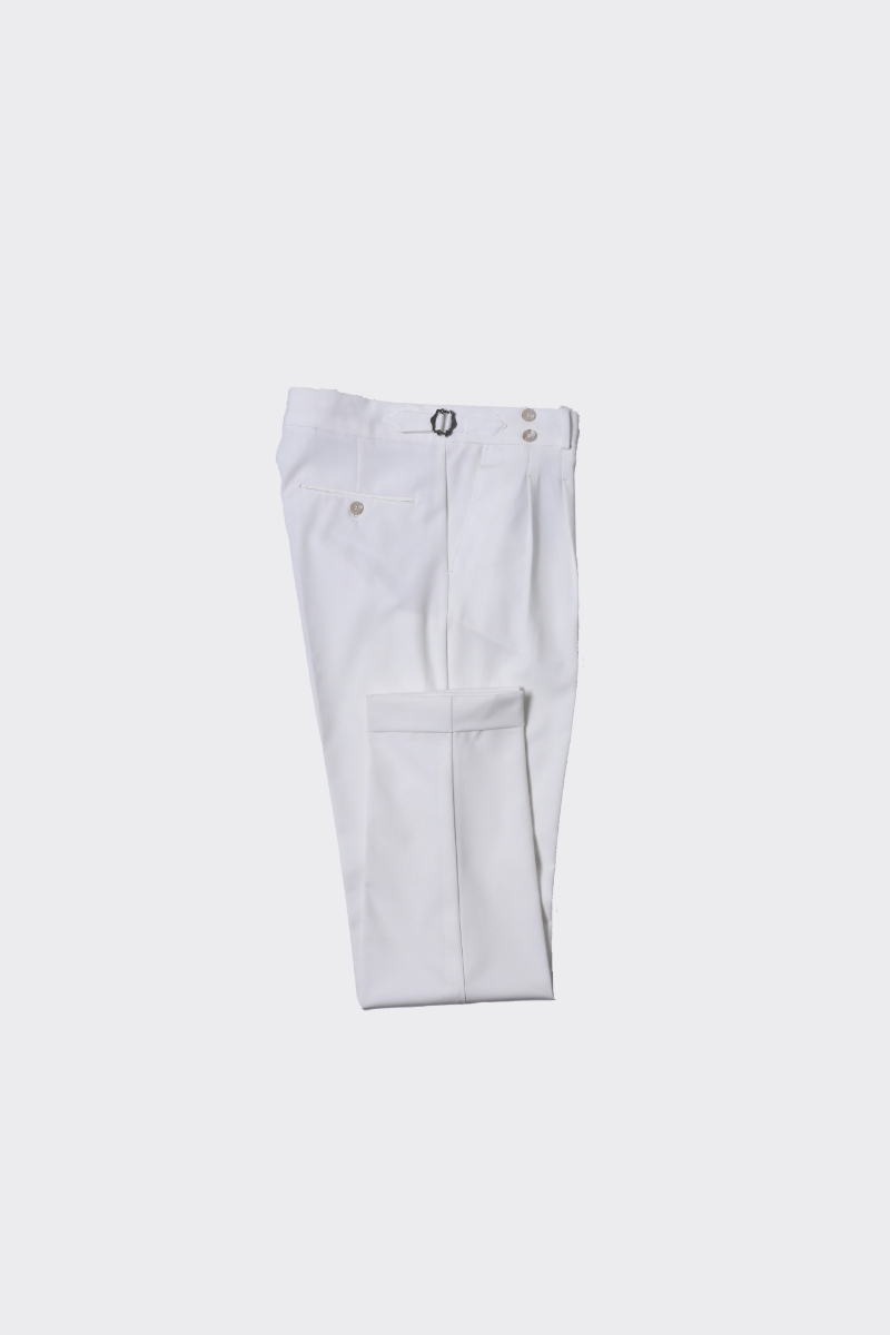 Çift Pile Pantolon - Beyaz