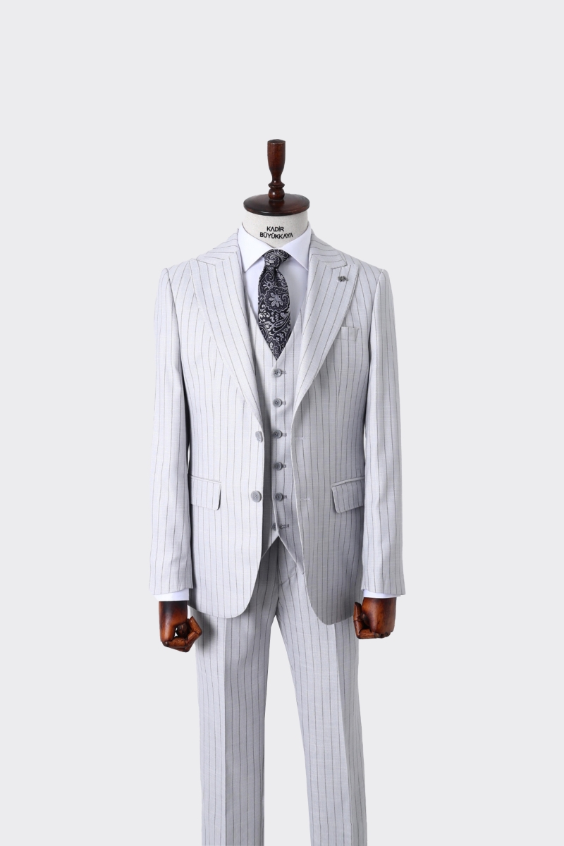 Yelekli Takım Elbise - Taş