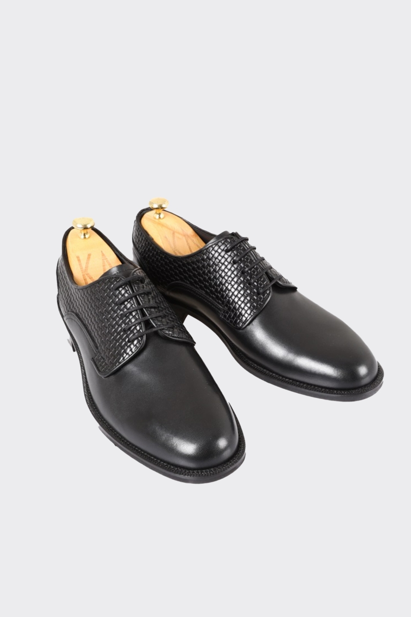 Klasik Ayakkabı - Siyah Santo-kare Baskı
