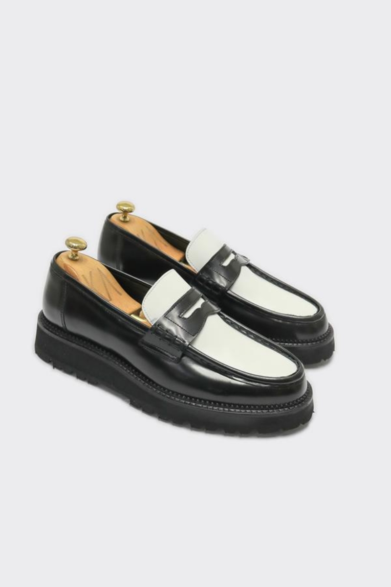 Loafer Ayakkabı - Siyah-beyaz Açma