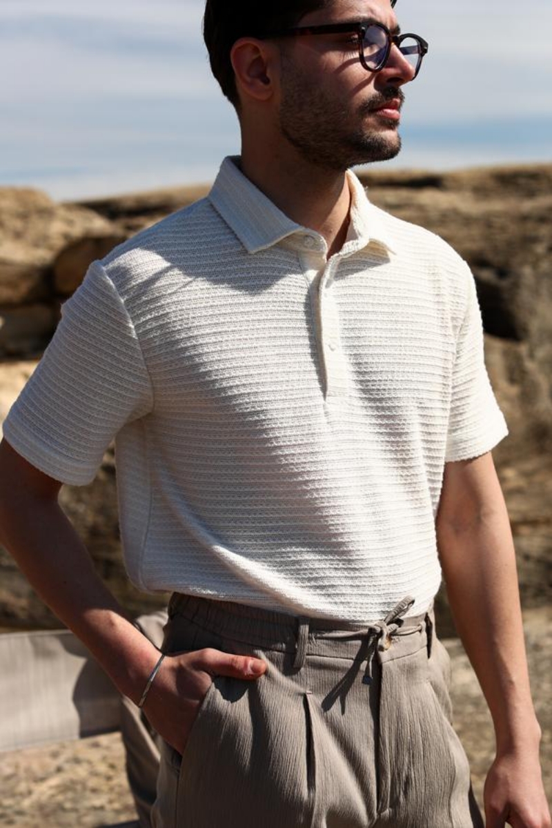 Düğm.polo Yaka K.kol T-shirt - Bej