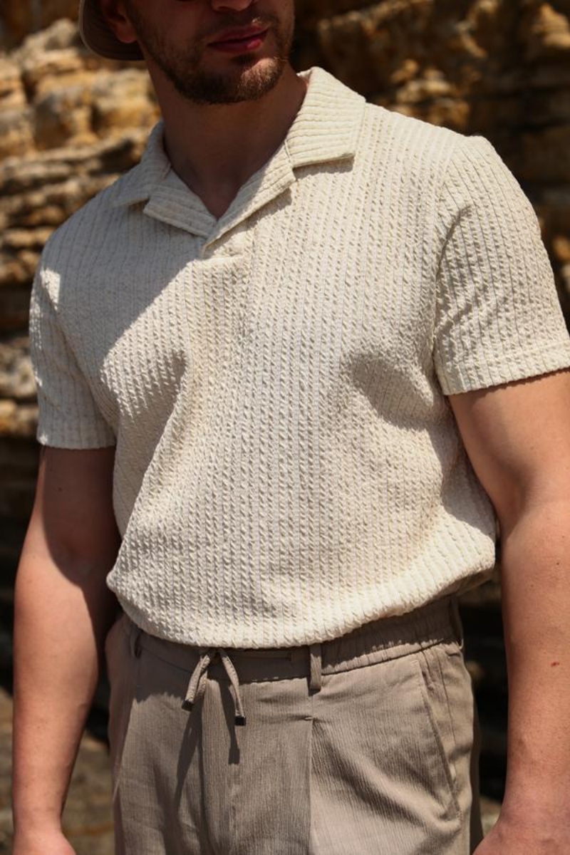 Düğm.polo Yaka K.kol T-shirt - Bej