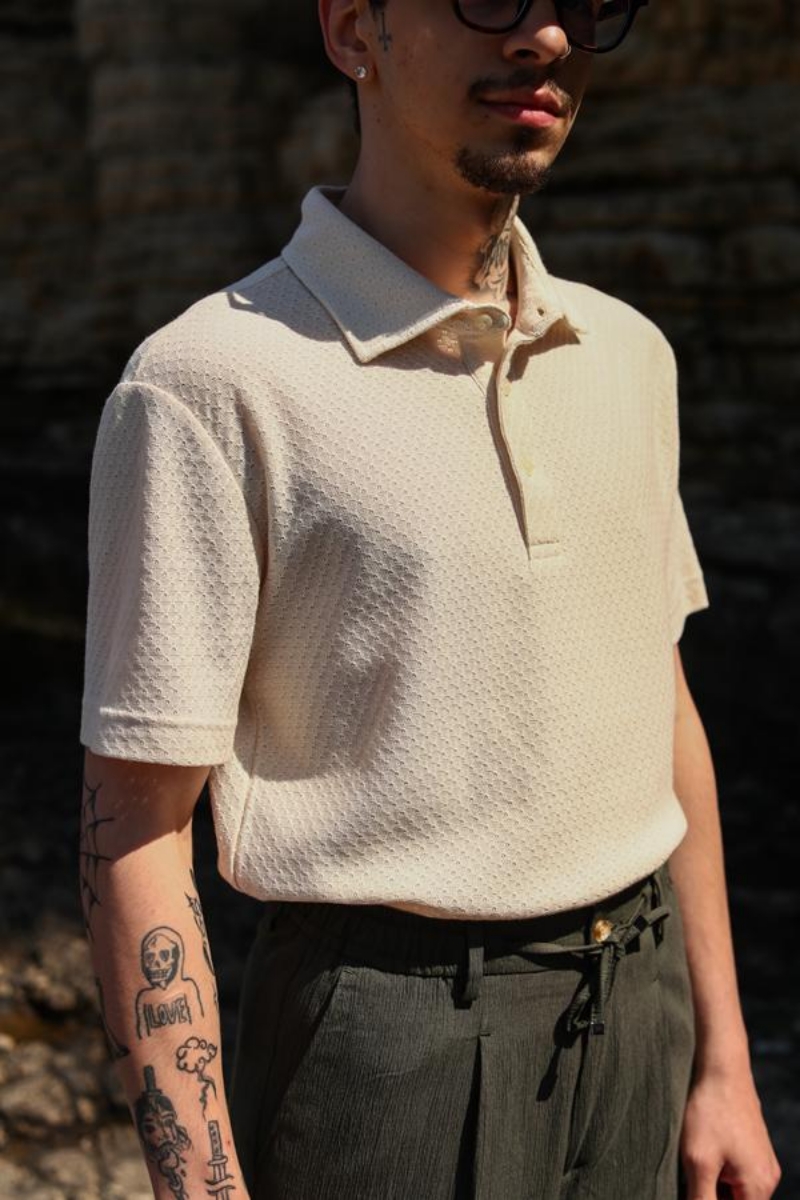 Düğm.polo Yaka K.kol T-shirt - Bej