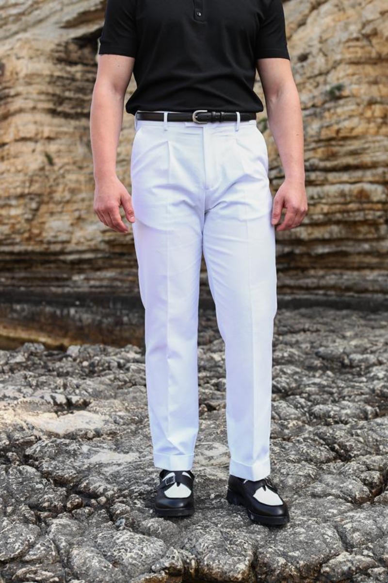 Modern Fit Pantolon - Beyaz