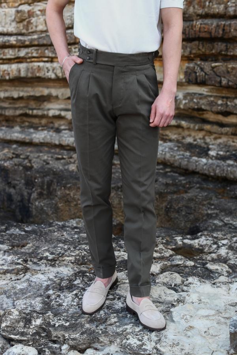 Çift Pile Pantolon - Haki