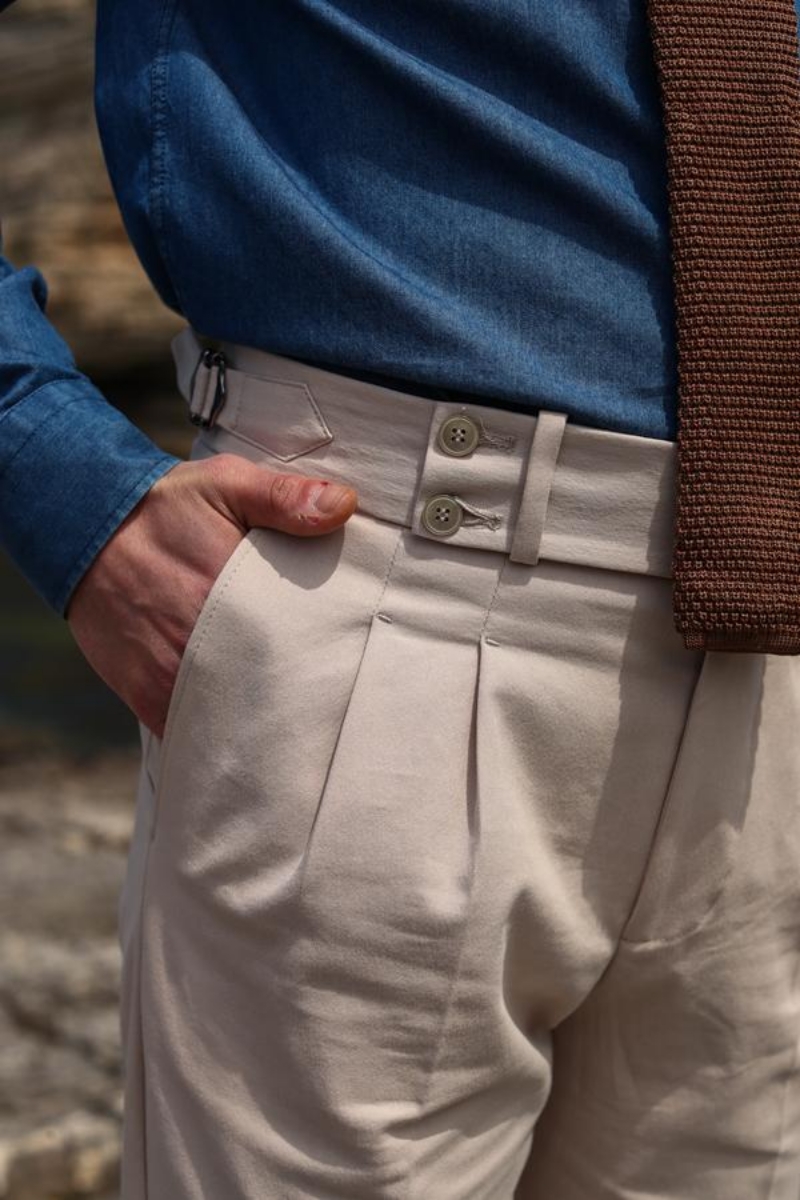 Çift Pile Pantolon - Bej