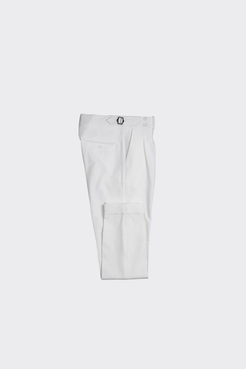 Çift Pile Pantolon - Beyaz