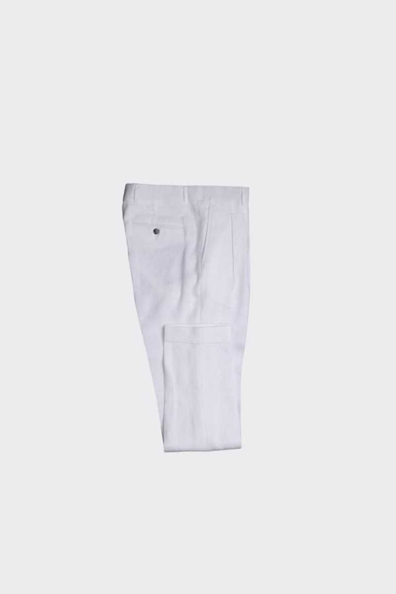 Çift Pile Pantolon - Beyaz