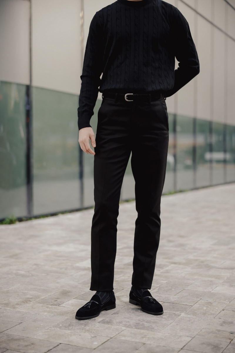 Rome Slim Fit Pantolon - Siyah