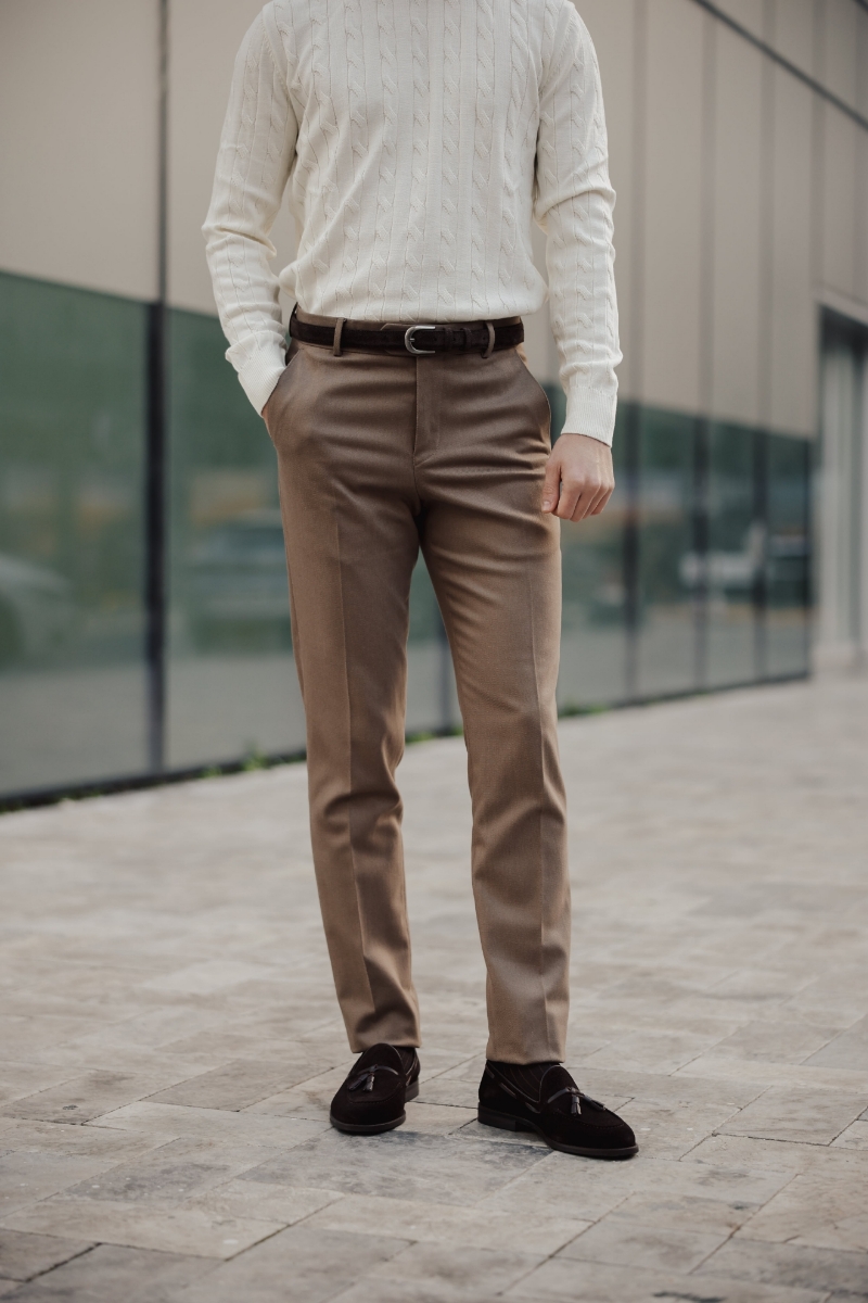 Rome Slim Fit Pantolon - Vizon