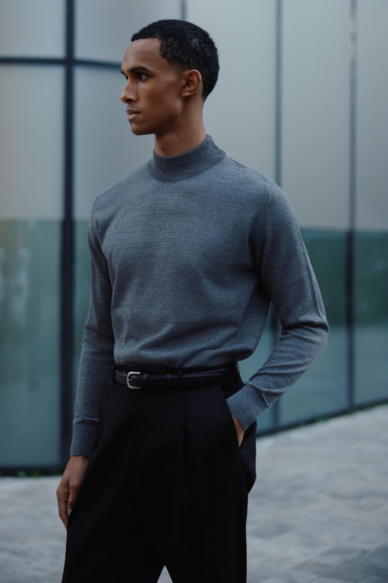 Allure Y.balıkçı Triko - Gri-melanj